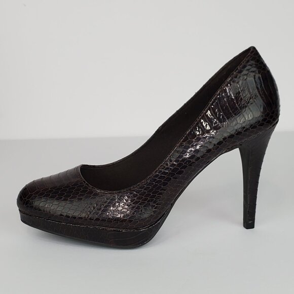 Christian Siriano for Payless Closed Toe Faux Reptile Classic Heels Shoes Size 7 - Picture 4 of 16